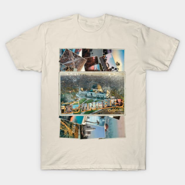 Greetings from Los Angeles in California Vintage style retro souvenir T-Shirt by DesignerPropo